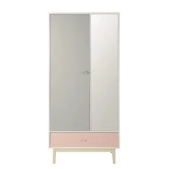 Maisons Du Monde Armoire 2 Portes 1 Tiroir Blanc Avec Miroir