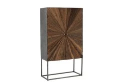 HELLIN Armoire Bar En Bois Et Pieds Métal