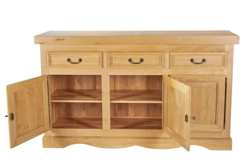 HELLIN Bahut En Chêne Massif 3 Portes Et 3 Tiroirs 2 HELLIN Bahut En Chêne Massif 3 Portes Et 3 Tiroirs – Image 2