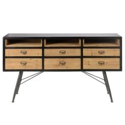 Zago Bahut En Sapin Massif Et Métal De Style Industriel