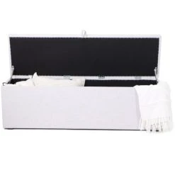 HOMIFAB Banc Coffre En Tissu Gris Clair 140 Cm 8 HOMIFAB Banc Coffre En Tissu Gris Clair 140 Cm -Boutique Maisons du Monde banc coffre en tissu gris clair 140 cm 2