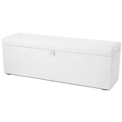 HOMIFAB Banc Coffre En Tissu Gris Clair 140 Cm