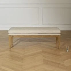 Robin Des Bois Banc Ou Bout De Lit En Bois Et Lin L 130 Cm -Boutique Maisons du Monde banc ou bout de lit en bois et lin l 130 cm 10