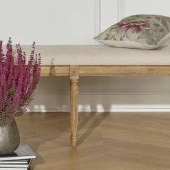 Robin Des Bois Banc Ou Bout De Lit En Bois Et Lin L 130 Cm -Boutique Maisons du Monde banc ou bout de lit en bois et lin l 130 cm 3