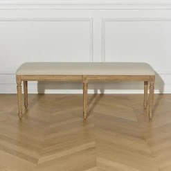 Robin Des Bois Banc Ou Bout De Lit En Bois Et Lin L 130 Cm -Boutique Maisons du Monde banc ou bout de lit en bois et lin l 130 cm 5