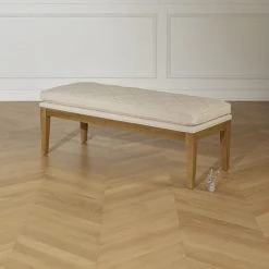 Robin Des Bois Banc Ou Bout De Lit En Bois Et Lin L 130 Cm -Boutique Maisons du Monde banc ou bout de lit en bois et lin l 130 cm 8