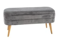 HELLIN Banquette Coffre De Rangement En Velours Côtelé Et Pieds En Bois -Boutique Maisons du Monde banquette coffre de rangement en velours cotele et pieds en bois gustave