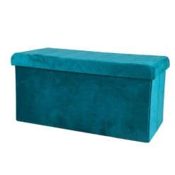 Boutique Maisons du Monde 16 Urban Living Banquette Coffre De Rangement Velours Vert - 76x37.5x37.5cm
