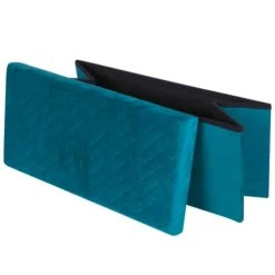 Urban Living Banquette Coffre De Rangement Velours Vert - 76x37.5x37.5cm -Boutique Maisons du Monde banquette coffre de rangement velours vert 76x37 5x37 5cm 3