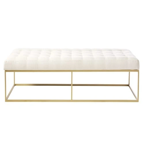 Maisons Du Monde Bout De Lit Capitonné Beige Et Métal Coloris Laiton 1 Maisons Du Monde Bout De Lit Capitonné Beige Et Métal Coloris Laiton