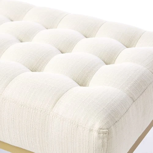 Maisons Du Monde Bout De Lit Capitonné Beige Et Métal Coloris Laiton 3 Maisons Du Monde Bout De Lit Capitonné Beige Et Métal Coloris Laiton – Image 3