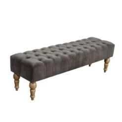 Robin Des Bois Bout De Lit Capitonné En Chêne L 150 Cm Naturel -Boutique Maisons du Monde bout de lit capitonne en chene l 150 cm gris rhino jane