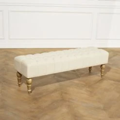 Robin Des Bois Bout De Lit Capitonné En Chêne L 150 Cm Naturel -Boutique Maisons du Monde bout de lit capitonne en chene l 150 cm naturel 2