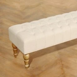 Robin Des Bois Bout De Lit Capitonné En Chêne L 150 Cm Naturel -Boutique Maisons du Monde bout de lit capitonne en chene l 150 cm naturel 4