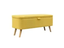 Usinestreet Bout De Lit POLY Avec Coffre De Rangement Et Pieds En Bois - Jaune 8 Usinestreet Bout De Lit POLY Avec Coffre De Rangement Et Pieds En Bois - Jaune -Boutique Maisons du Monde bout de lit poly avec coffre de rangement et pieds en bois jaune 2