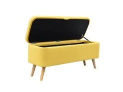 Usinestreet Bout De Lit POLY Avec Coffre De Rangement Et Pieds En Bois - Jaune 9 Usinestreet Bout De Lit POLY Avec Coffre De Rangement Et Pieds En Bois - Jaune -Boutique Maisons du Monde bout de lit poly avec coffre de rangement et pieds en bois jaune 3