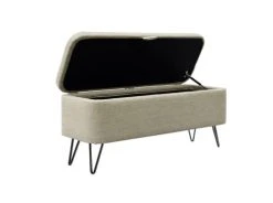 Usinestreet Bout De Lit POLY Avec Coffre De Rangement Et Pieds En Métal - Beige -Boutique Maisons du Monde bout de lit poly avec coffre de rangement et pieds en metal beige 2