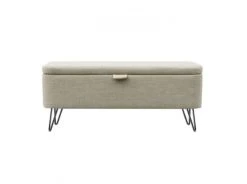 Usinestreet Bout De Lit POLY Avec Coffre De Rangement Et Pieds En Métal - Beige