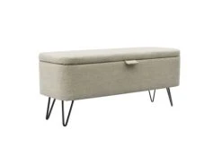 Usinestreet Bout De Lit POLY Avec Coffre De Rangement Et Pieds En Métal - Beige -Boutique Maisons du Monde bout de lit poly avec coffre de rangement et pieds en metal beige 3