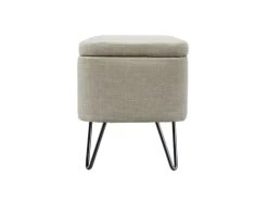 Usinestreet Bout De Lit POLY Avec Coffre De Rangement Et Pieds En Métal - Beige -Boutique Maisons du Monde bout de lit poly avec coffre de rangement et pieds en metal beige 4