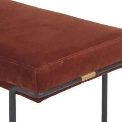 Maisons Du Monde Bout De Lit Rouge Brique En Pin Massif Et Détails Laiton 130x48 -Boutique Maisons du Monde bout de lit rouge brique en pin massif et details laiton 130x48 1000 11 9 225550 3