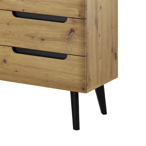Petits Meubles Buffet 1 Porte 3 Tiroirs Naturel Et Noir 3 Petits Meubles Buffet 1 Porte 3 Tiroirs Naturel Et Noir – Image 3