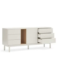 TEULAT Buffet 1 Porte 6 Tiroirs En Bois L180cm Blanc -Boutique Maisons du Monde buffet 1 porte 6 tiroirs en bois l180cm blanc 3