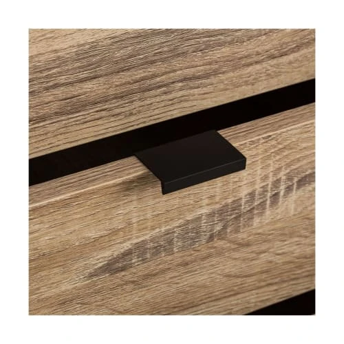 Unimasa Buffet 2 Placards + 3 Tiroirs Bois Et Métal Noir 4 Unimasa Buffet 2 Placards + 3 Tiroirs Bois Et Métal Noir – Image 4