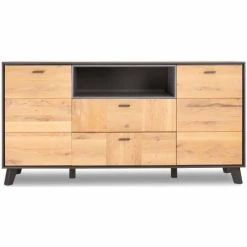 Furnhouse Buffet 2 Portes 2 Tiroirs En Chêne Massif Clair/gris -Boutique Maisons du Monde buffet 2 portes 2 tiroirs en chene massif clair gris 2