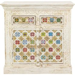 Kare Design Buffet 2 Portes 2 Tiroirs En Manguier Massif Mosaïques