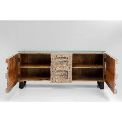 Kare Design Buffet 2 Portes 2 Tiroirs En Manguier Massif Sculpté 2 Kare Design Buffet 2 Portes 2 Tiroirs En Manguier Massif Sculpté – Image 2