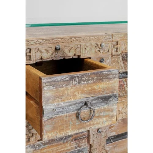 Kare Design Buffet 2 Portes 2 Tiroirs En Manguier Massif Sculpté 3 Kare Design Buffet 2 Portes 2 Tiroirs En Manguier Massif Sculpté – Image 3