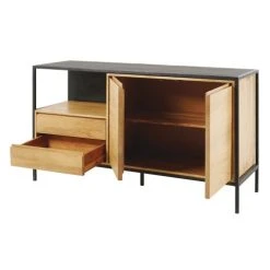 Maisons Du Monde Buffet 2 Portes 2 Tiroirs En Métal Noir Et Manguier Massif -Boutique Maisons du Monde buffet 2 portes 2 tiroirs en metal noir et manguier massif 1000 3 31 176208 9