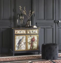 Maisons Du Monde Buffet 2 Portes 2 Tiroirs Noir Et Imprimé Perroquets 11 Maisons Du Monde Buffet 2 Portes 2 Tiroirs Noir Et Imprimé Perroquets -Boutique Maisons du Monde buffet 2 portes 2 tiroirs noir et imprime perroquets 1000 14 10 186232 7