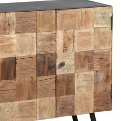 Altobuy Buffet 2 Portes 3 Tiroirs Acier Et Bois Massif -Boutique Maisons du Monde buffet 2 portes 3 tiroirs acier et bois massif 5