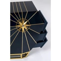 Alternative view of Kare Design Buffet 2 Portes 3 Tiroirs Bleu Nuit étoile Dorée