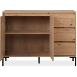 HOMIFAB Buffet 2 Portes 3 Tiroirs Effet Chêne 120 Cm 9 HOMIFAB Buffet 2 Portes 3 Tiroirs Effet Chêne 120 Cm -Boutique Maisons du Monde buffet 2 portes 3 tiroirs effet chene 120 cm 3