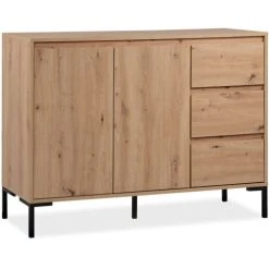 HOMIFAB Buffet 2 Portes 3 Tiroirs Effet Chêne 120 Cm 10 HOMIFAB Buffet 2 Portes 3 Tiroirs Effet Chêne 120 Cm -Boutique Maisons du Monde buffet 2 portes 3 tiroirs effet chene 120 cm 4