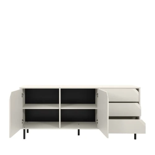 Tenzo Buffet 2 Portes 3 Tiroirs En Bois L177cm Blanc Cassé 4 Tenzo Buffet 2 Portes 3 Tiroirs En Bois L177cm Blanc Cassé – Image 4