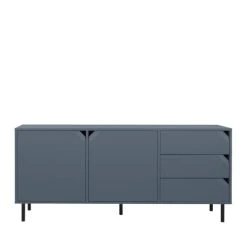 Tenzo Buffet 2 Portes 3 Tiroirs En Bois L177cm Bleu Marine
