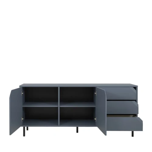 Tenzo Buffet 2 Portes 3 Tiroirs En Bois L177cm Bleu Marine 4 Tenzo Buffet 2 Portes 3 Tiroirs En Bois L177cm Bleu Marine – Image 4