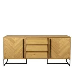 Dutchbone Buffet 2 Portes 3 Tiroirs En Bois L180cm Bois Clair