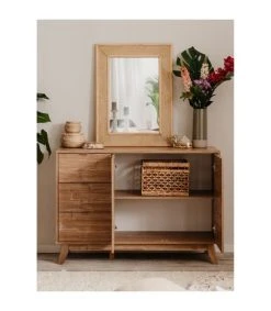 CALICOSY Buffet 2 Portes 3 Tiroirs Et 1 étagère - L120 Cm - Marron -Boutique Maisons du Monde buffet 2 portes 3 tiroirs et 1 etagere l120 cm marron 3