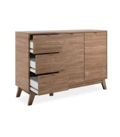 CALICOSY Buffet 2 Portes 3 Tiroirs Et 1 étagère - L120 Cm - Marron -Boutique Maisons du Monde buffet 2 portes 3 tiroirs et 1 etagere l120 cm marron 5