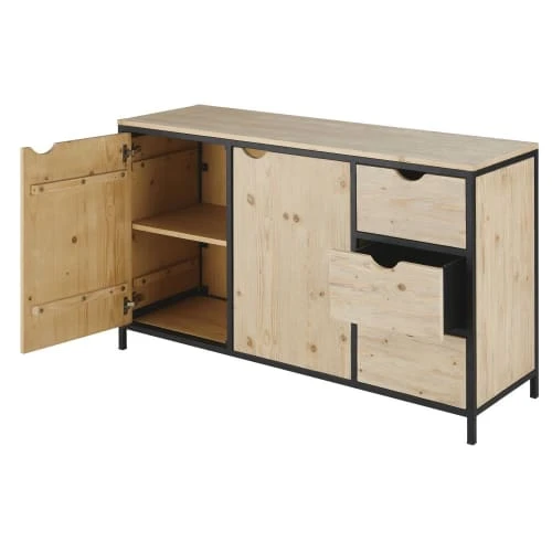 Maisons Du Monde Buffet 2 Portes 3 Tiroirs Industriel 2 Maisons Du Monde Buffet 2 Portes 3 Tiroirs Industriel – Image 2