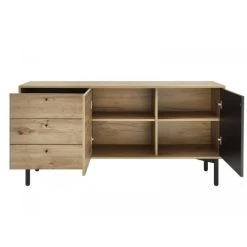 Alternative view of Petits Meubles Buffet 2 Portes 3 Tiroirs Naturel Et Noir