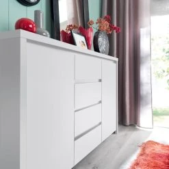 Alternative view of Petits Meubles Buffet 2 Portes 4 Tiroirs Blanc