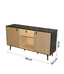 CALICOSY Buffet 2 Portes Avec Motif Chevron L150cm - Marron -Boutique Maisons du Monde buffet 2 portes avec motif chevron l150cm marron 5