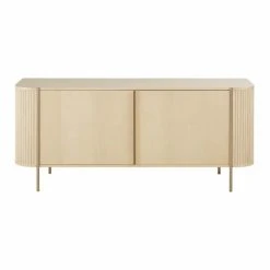 Maisons Du Monde Buffet 2 Portes Beige Et Métal Coloris Laiton