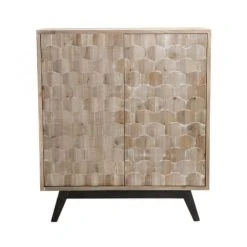 MACABANE Buffet 2 Portes Beige Pieds En Sapin Noir -Boutique Maisons du Monde buffet 2 portes beige pieds en sapin noir 4
